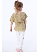 Bluza fetita cu cravate, bej si galben NDZ8200 - Magazin online - Boutique